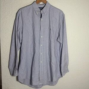 Ralph Lauren Yarmouth Purple Plaid Button Down Shirt Oxford Men’s 16 1/2 Preppy